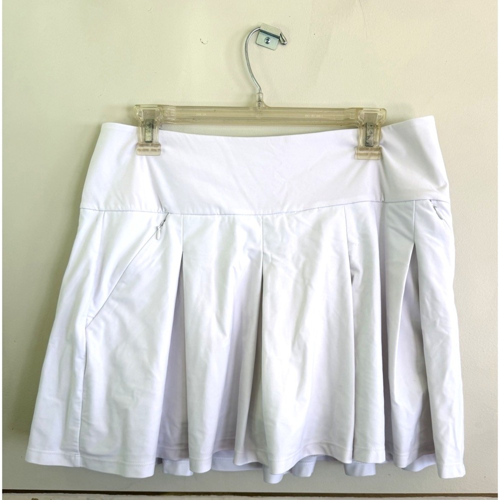 Kinona White Golf Skort Zip Front Performance Skirt White Size Large